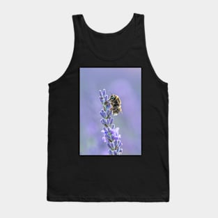 Bumblebee on Lavender Flower with Purple Background Tank Top